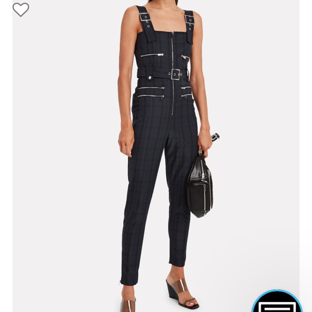 Weworewhat Moto Plaid Twill Playsuit Jumpsuit BNWT